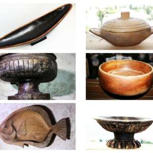 Old Primitive Antique Wooden Trencher Dough Bowl Hewn Carved Wood Hand Crafted !