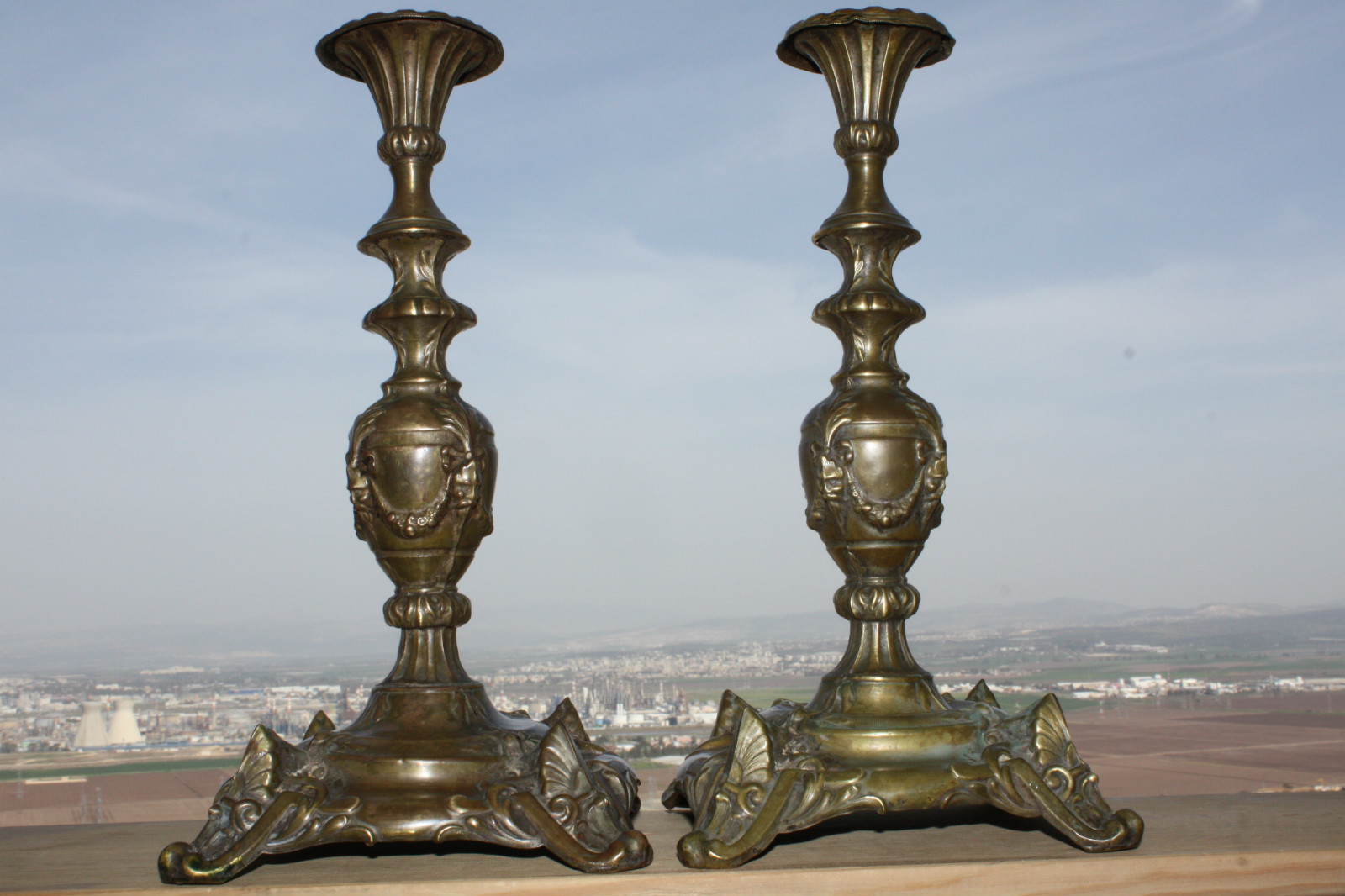 Pair of Louis XIV Brass Candlesticks c.1840 France Antique Rare Gorgeous 37cm - Image 3