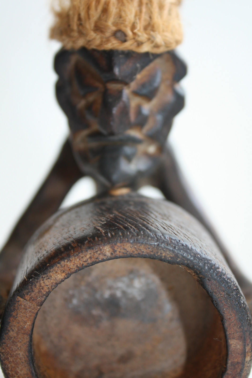 Vintage Hand Carved Wooden Ashtray Tarzan Figurine Primitive Home Decor Rare 5" - Image 6