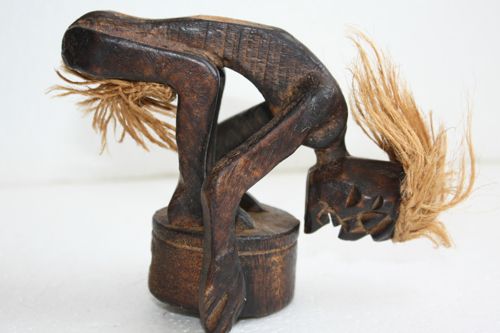 Vintage Hand Carved Wooden Ashtray Tarzan Figurine Primitive Home Decor Rare 5" - Image 8