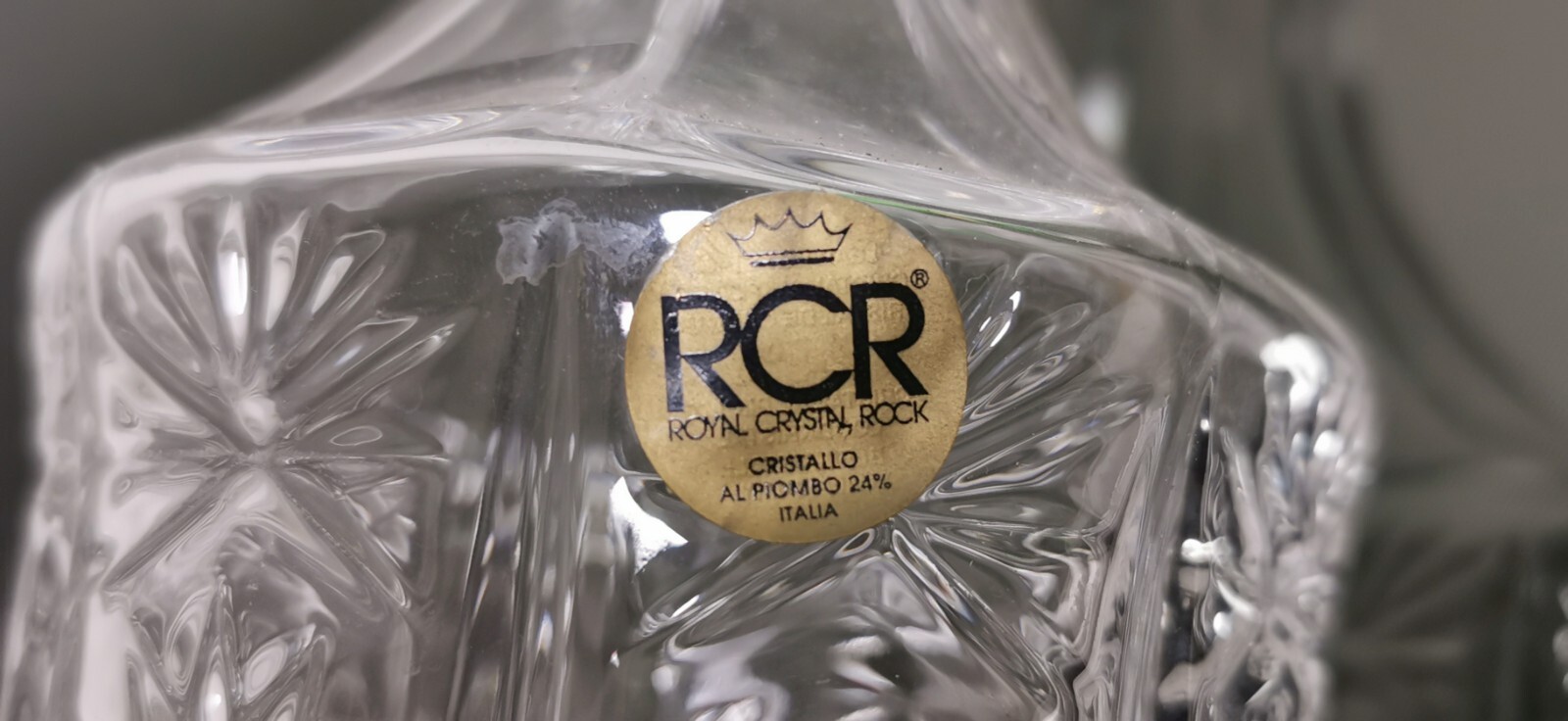 Beautiful Vintage Decanter RCR Royal Crystal Rock 24% Lead Crystal Glass Italy - Image 5