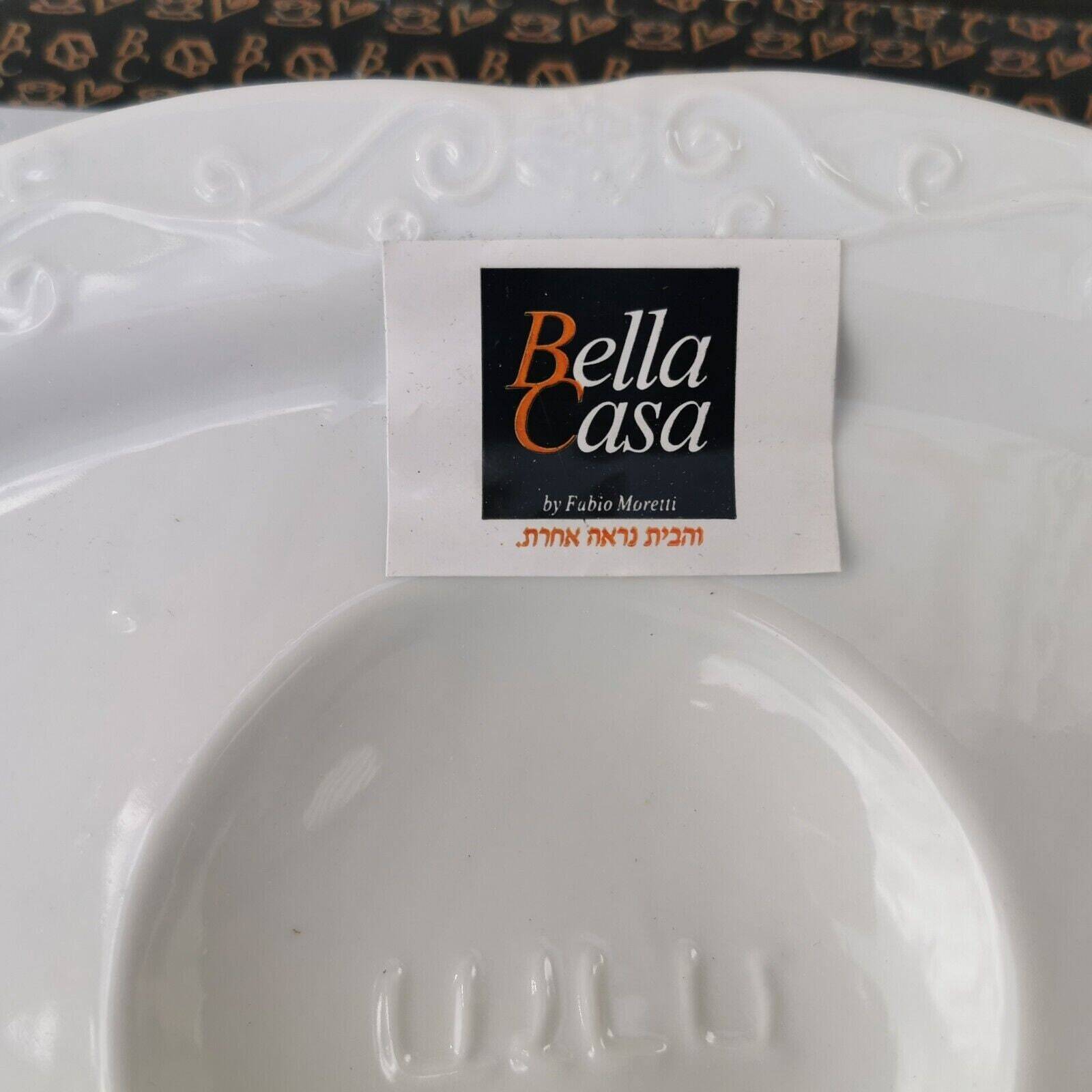 Bella Casa by Fabio Moretti White Porcelain Passover Tray Plate Judaica Rare - Image 6