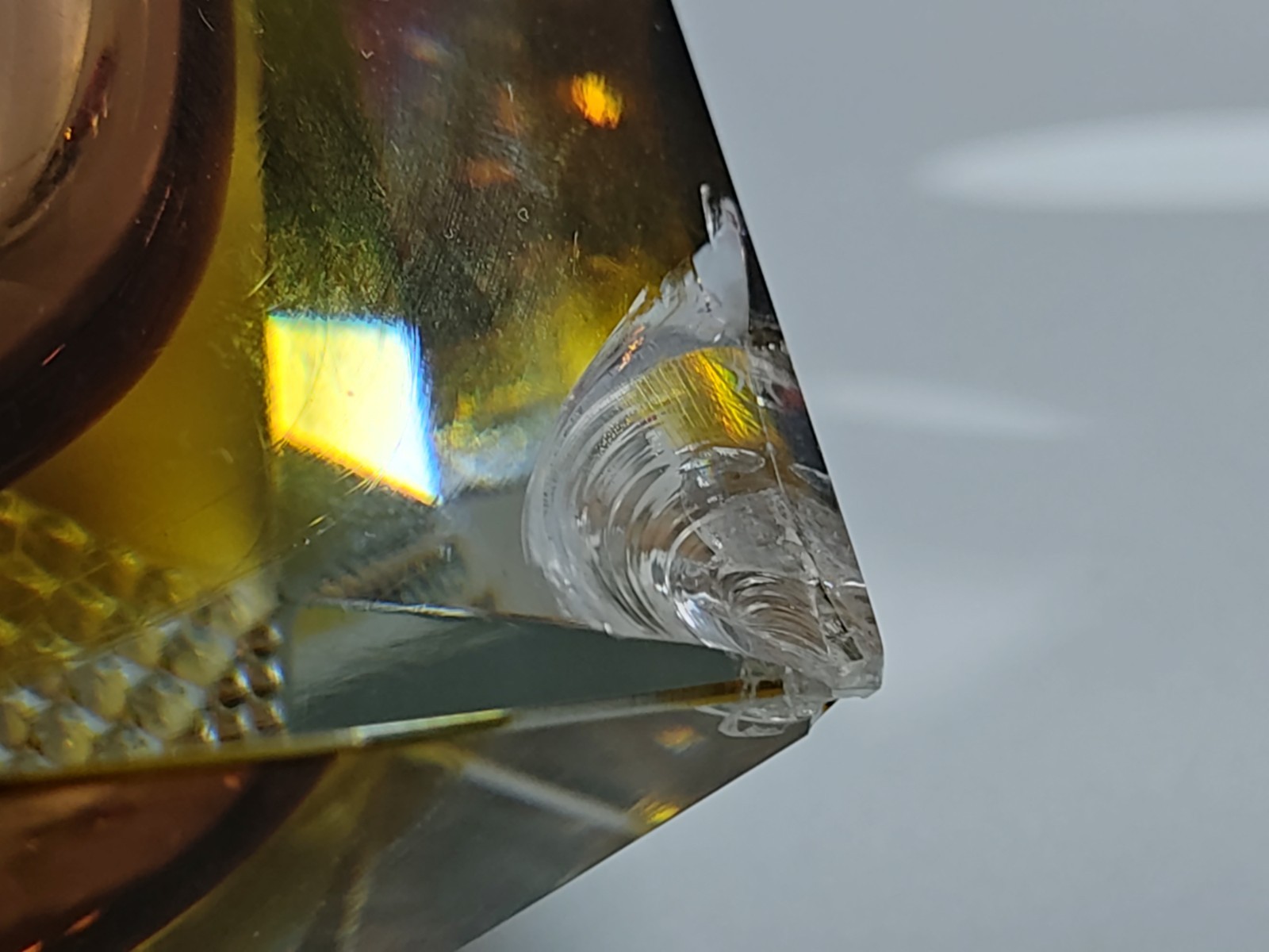 Heavy 60's Flavio Poli Seguso Bowl Ahtray Italy Murano Glass Brown Yellow Clear - Image 9