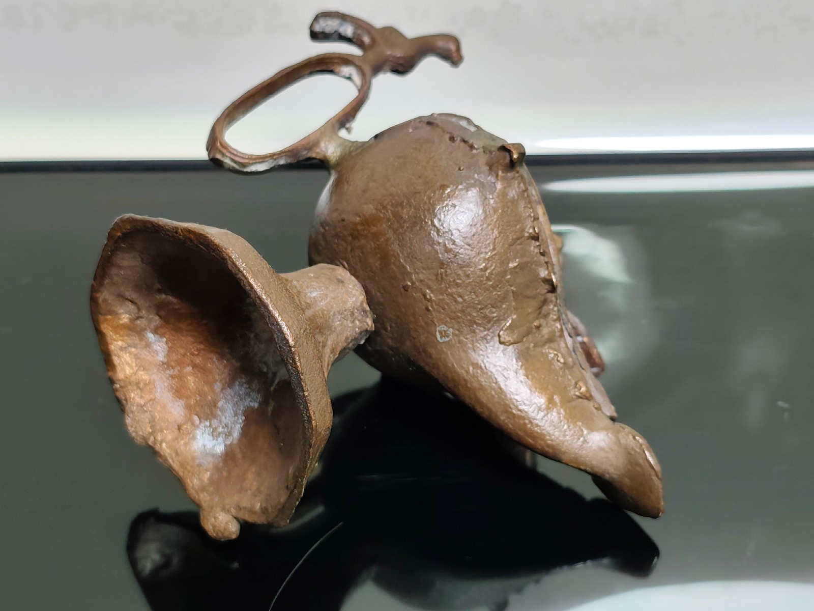 Old Ancient Middle Eastern Bronze Oil Lamp Incense Antique Rare - Image 5