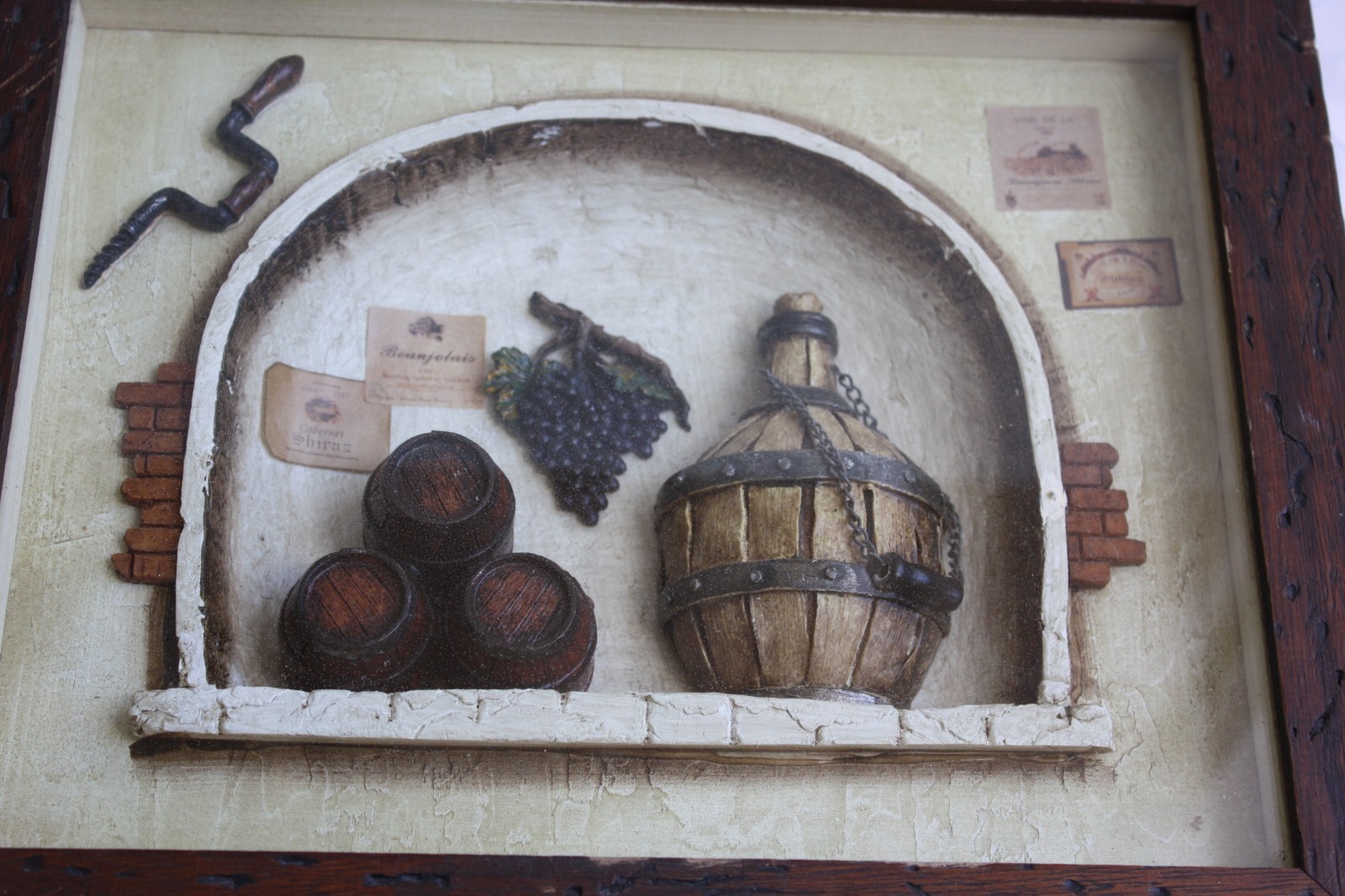 Old Vintage Wall Hanging Wine Cellar Composition 3D Picture Wood Framed Decor - Image 7