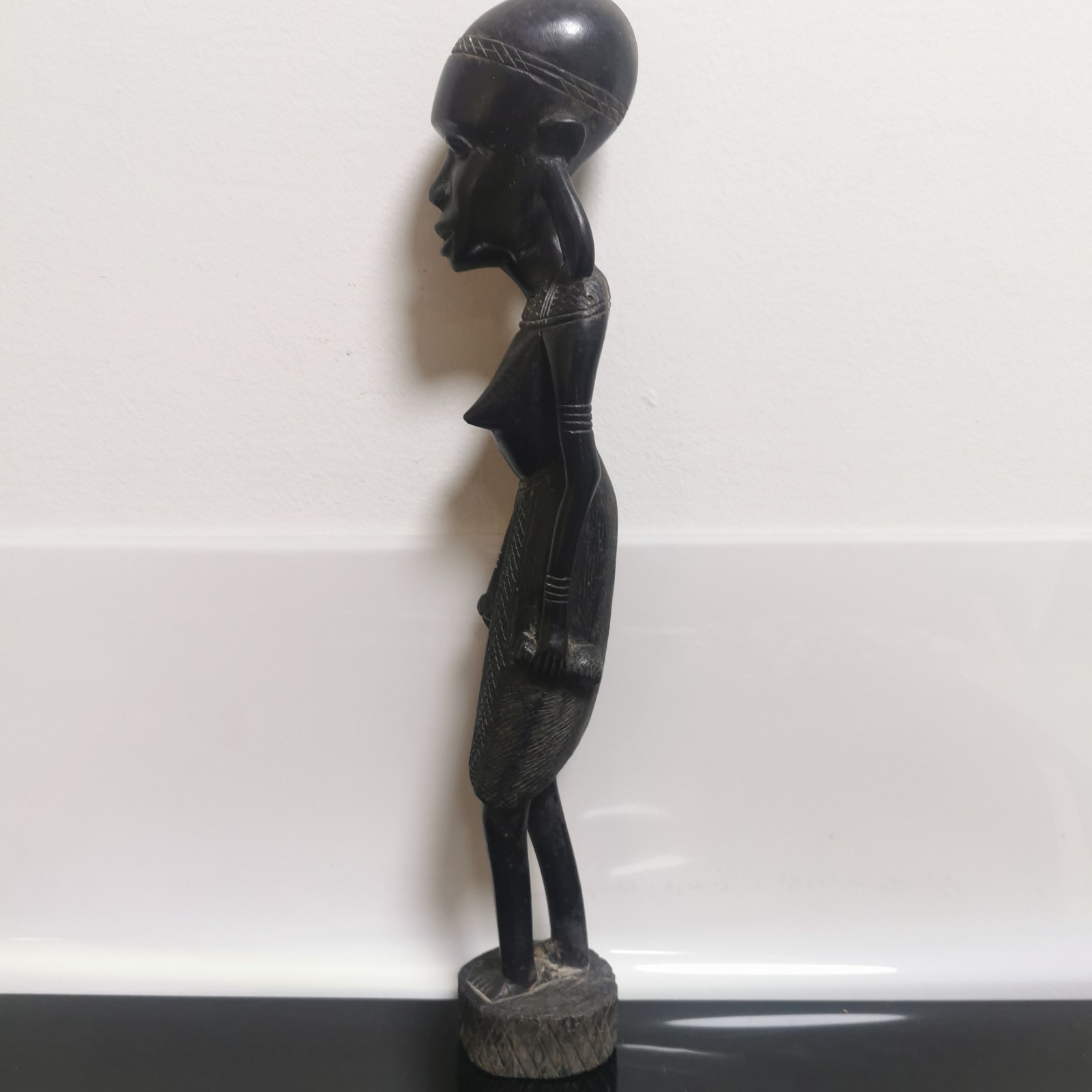 Tanzania Ebony Carved African Tribal Native Sculpture Woman Body 49cm Vintage - Image 3
