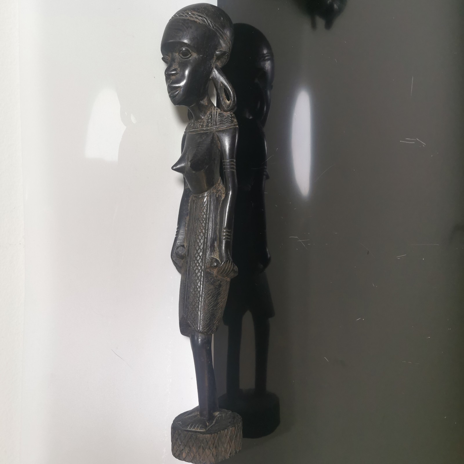 Tanzania Ebony Carved African Tribal Native Sculpture Woman Body 49cm Vintage - Image 5