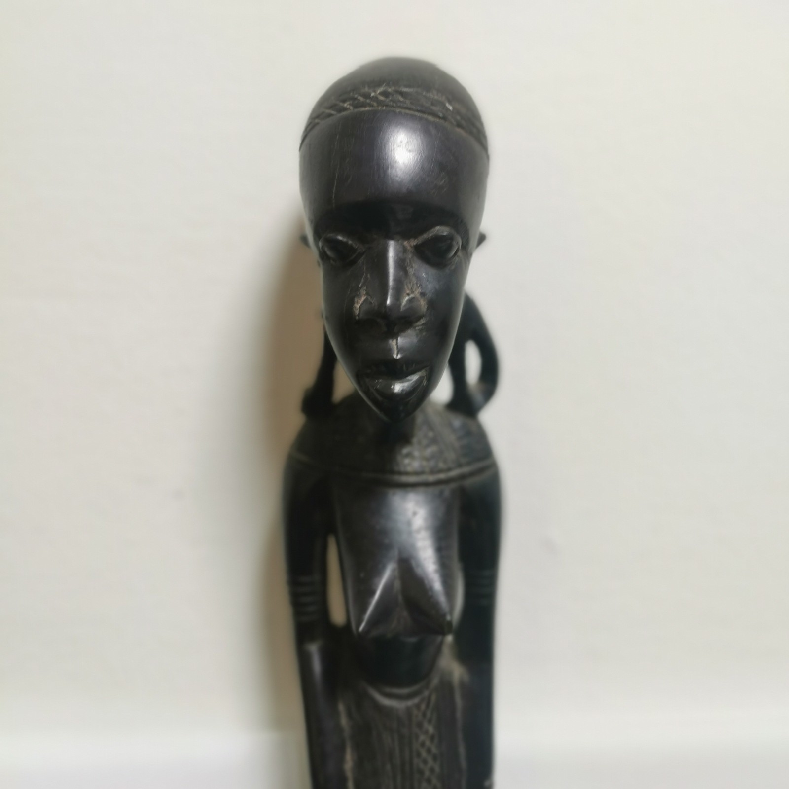 Tanzania Ebony Carved African Tribal Native Sculpture Woman Body 49cm Vintage - Image 6