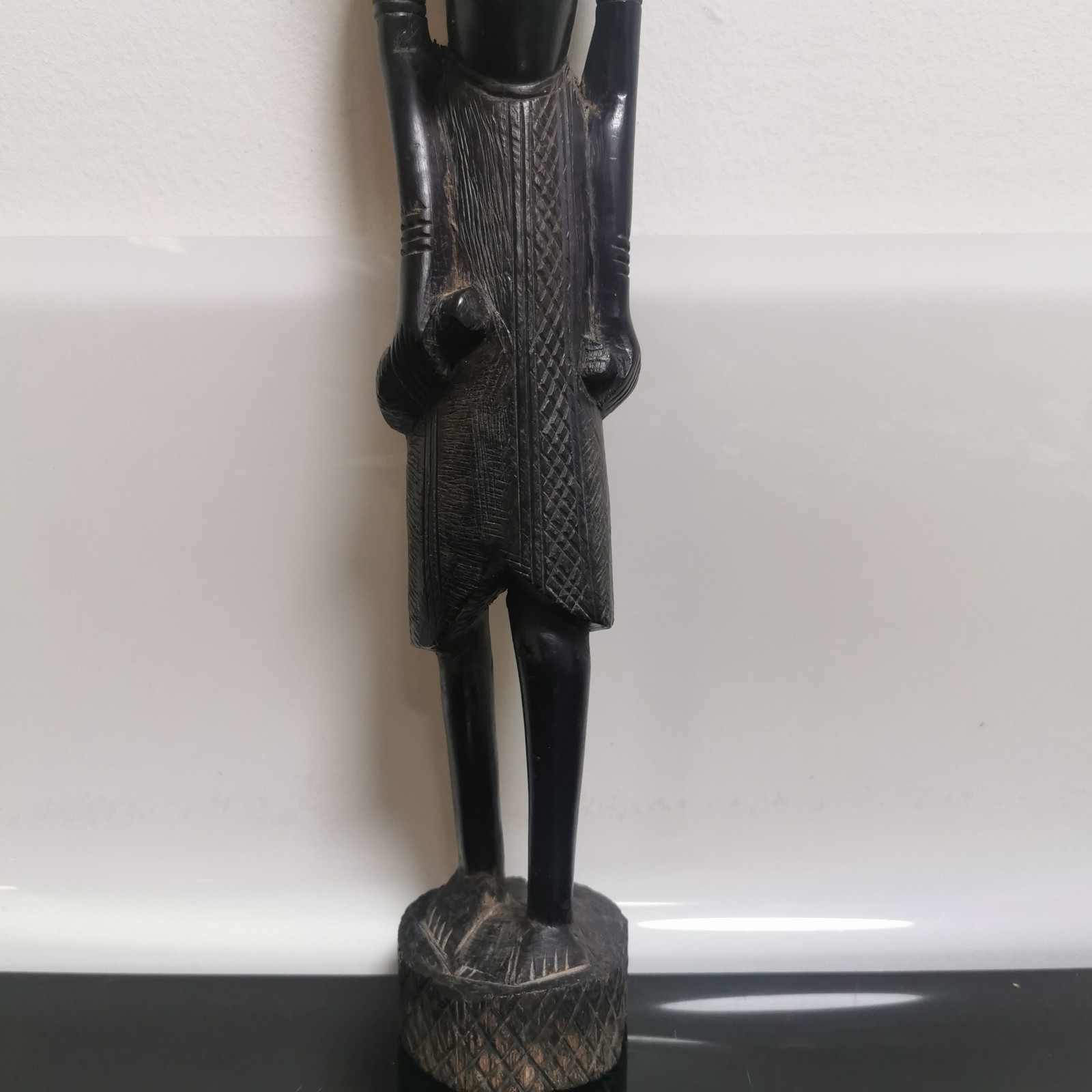 Tanzania Ebony Carved African Tribal Native Sculpture Woman Body 49cm Vintage - Image 7