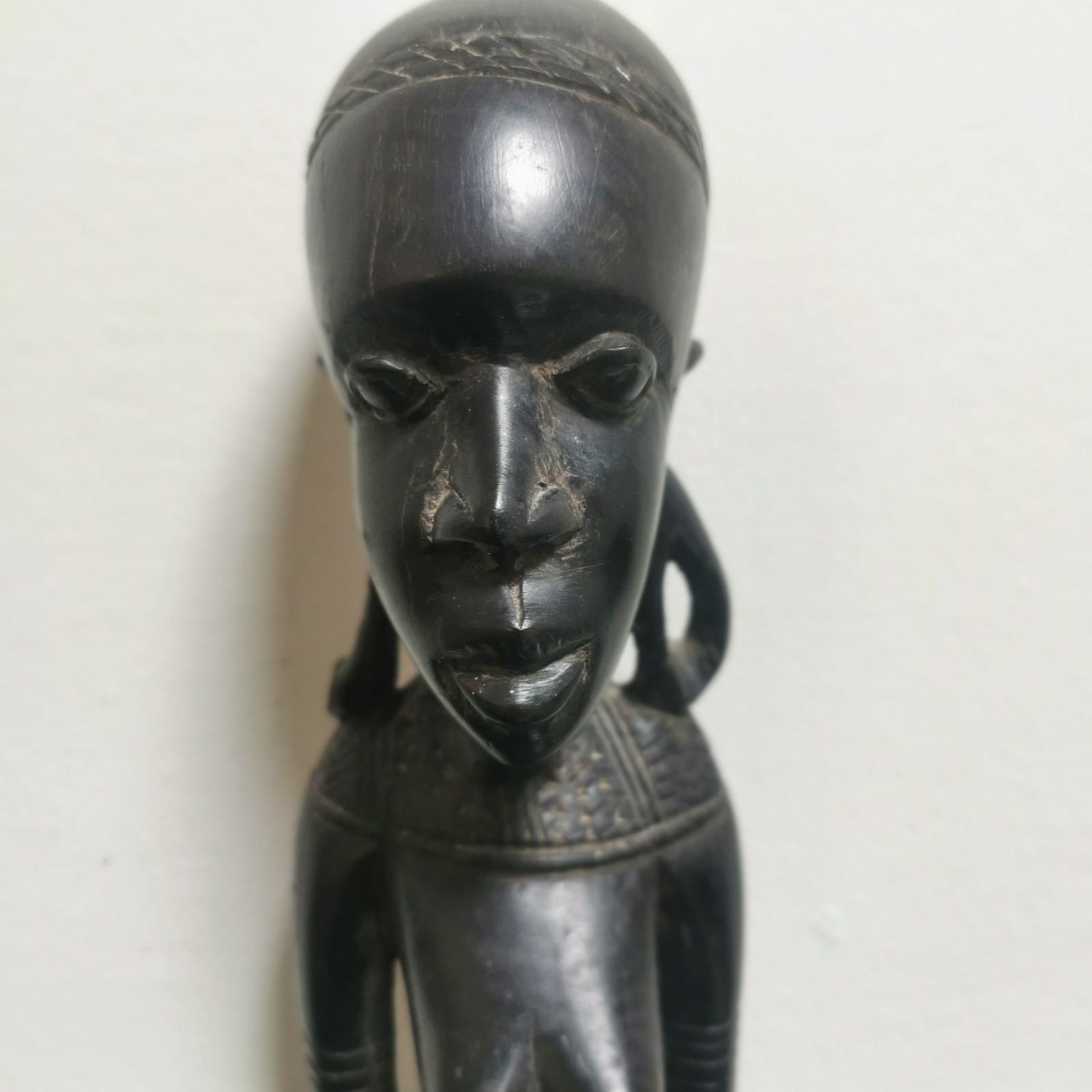 Tanzania Ebony Carved African Tribal Native Sculpture Woman Body 49cm Vintage - Image 8
