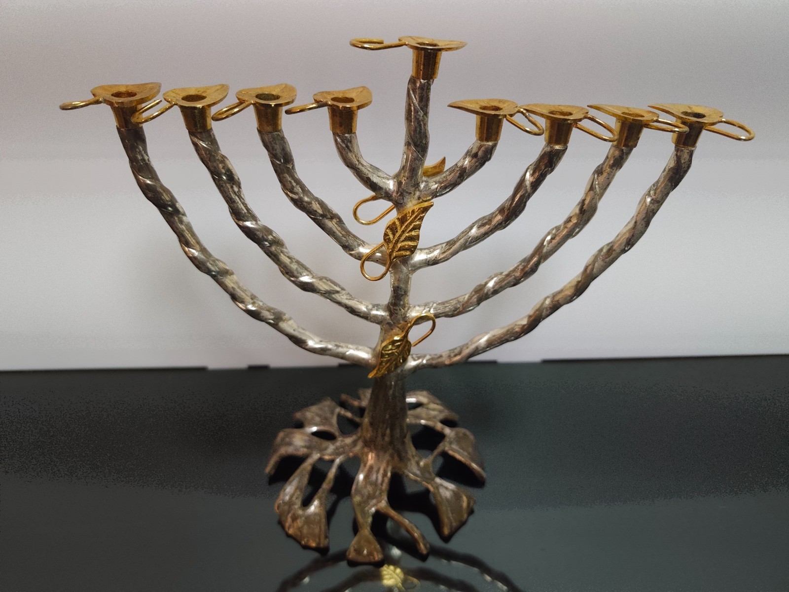Vintage Hanukkah Menorah the Tree of Life design by artist Fred Spinowitz - Image 6