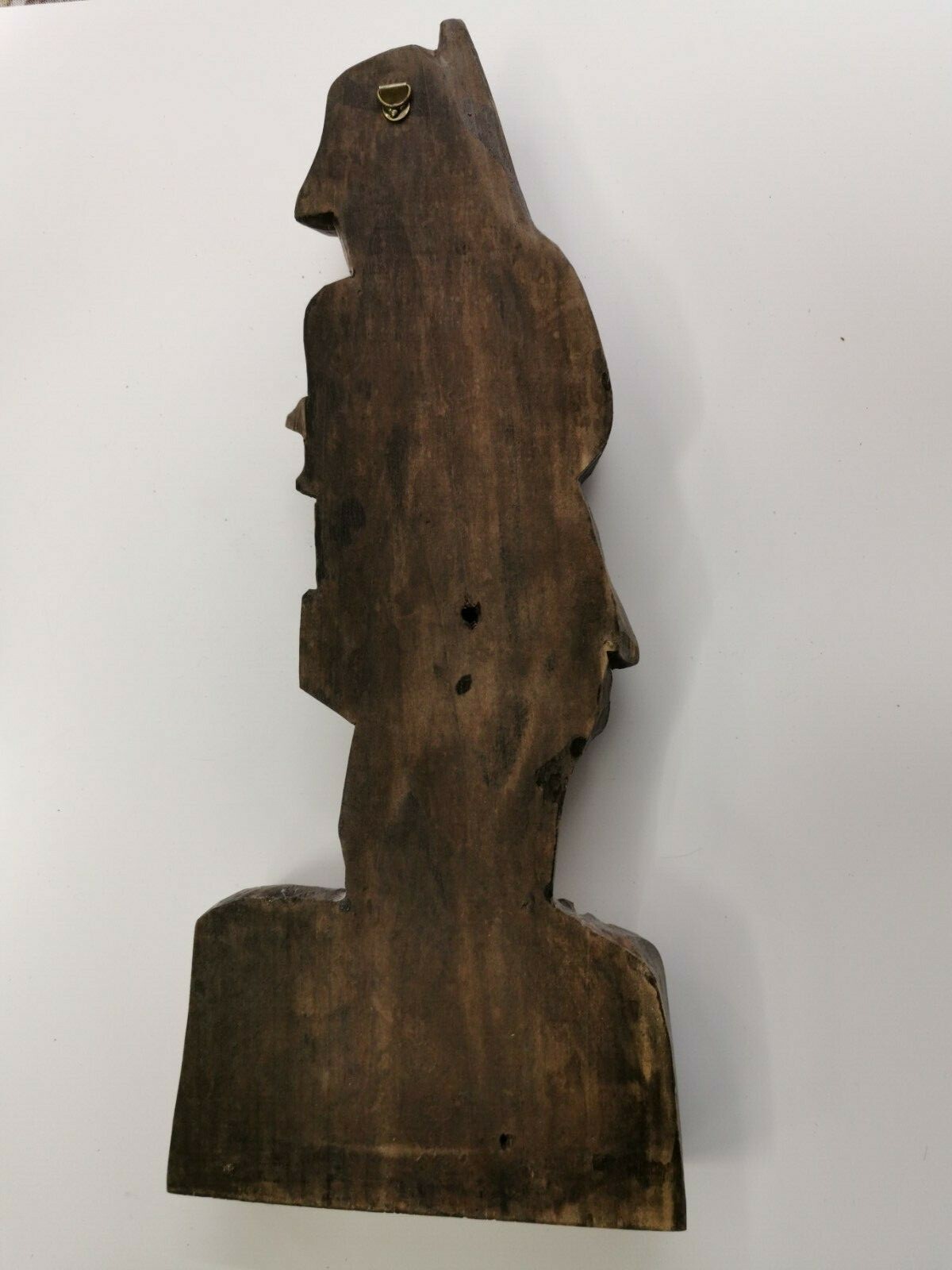 Wood Hand Carved Wall Hanging European Hunter Old Man Figurine Home Decor 17" - Image 8