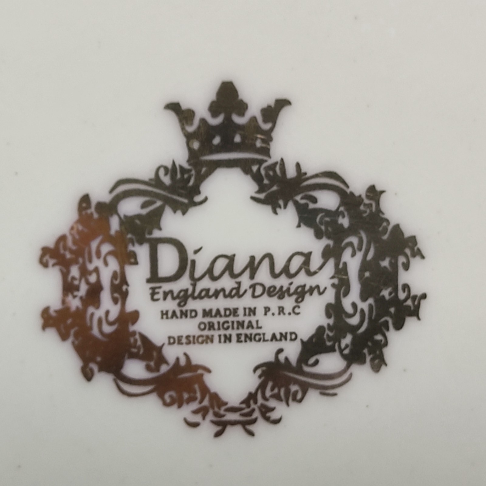 1970's Diana Porcelain Bowl Trinket Plate Tray England Design Roses and Gold - Image 8