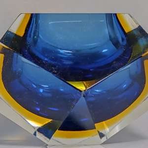 60s Heavy Ashtray Multi Color Murano Glass by Flavio Poli for Seguso Italy