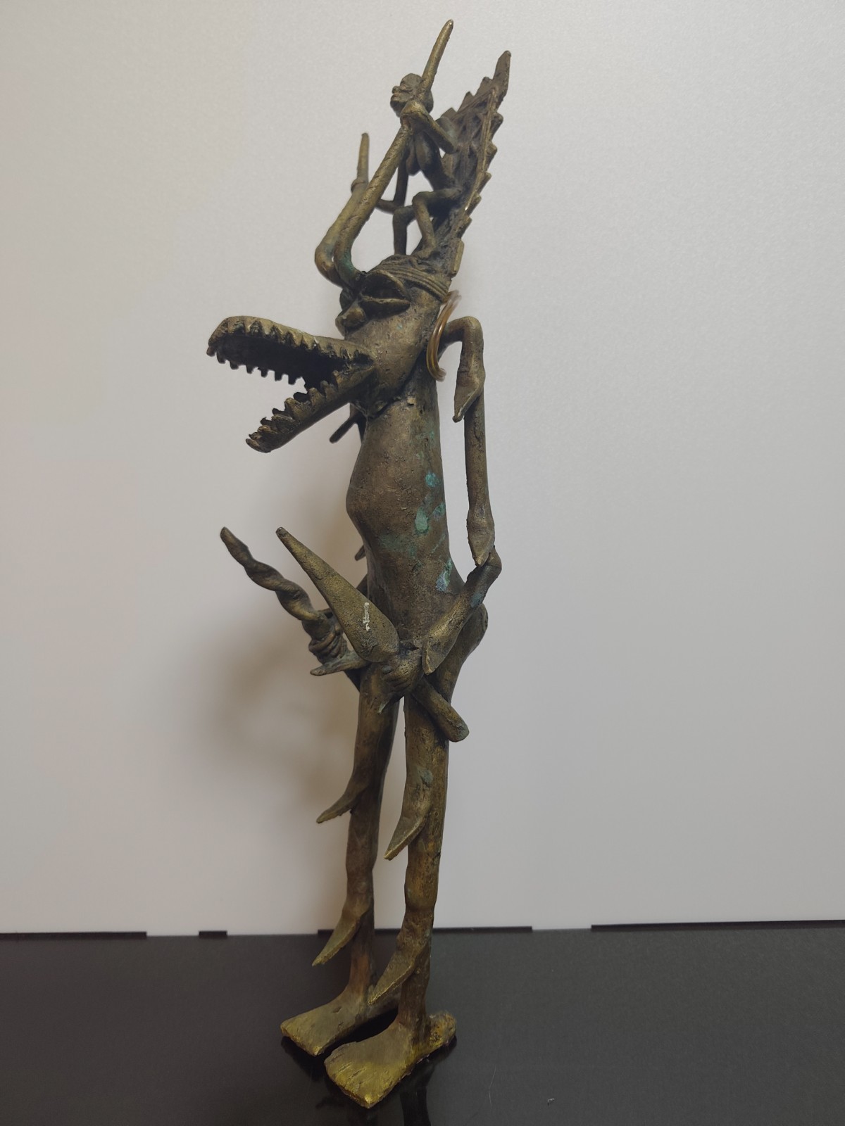 Antique Ashanti Bobo Sculpture Bronze West Africa Large Heavy Hard to Find 44cm - Image 3