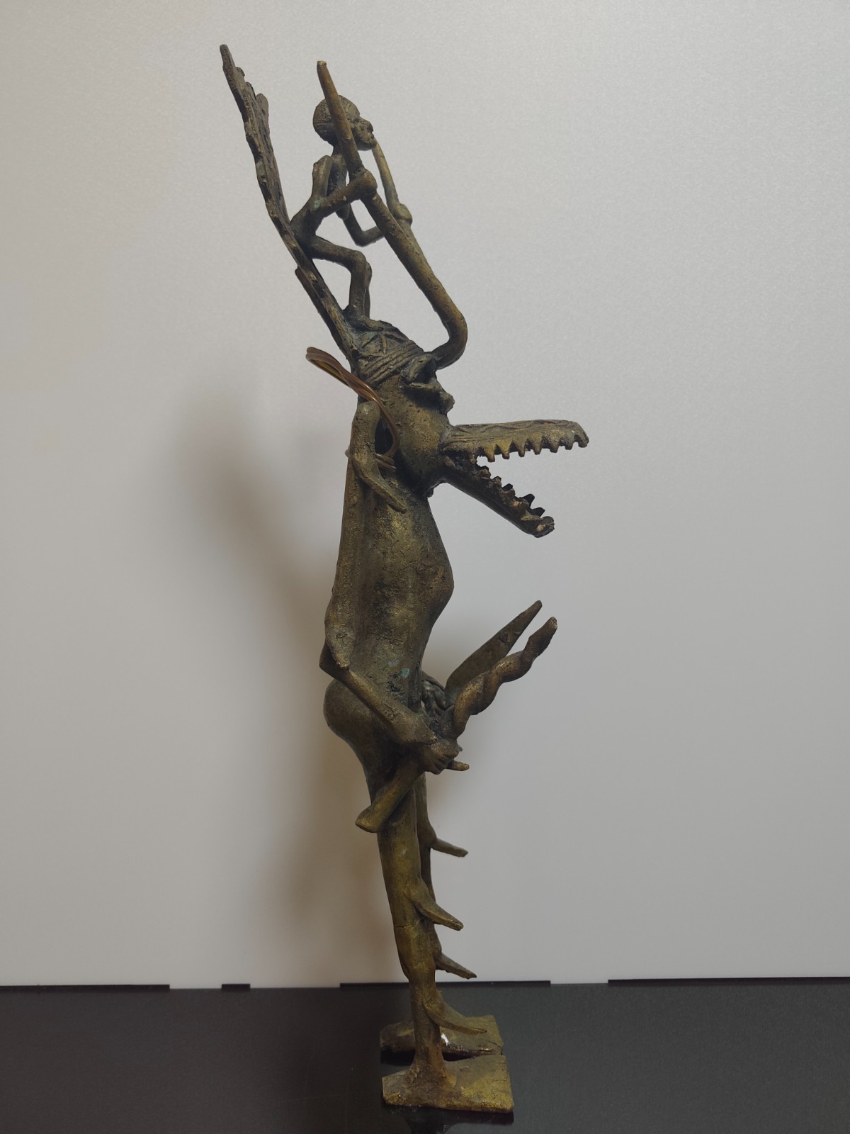 Antique Ashanti Bobo Sculpture Bronze West Africa Large Heavy Hard to Find 44cm - Image 5