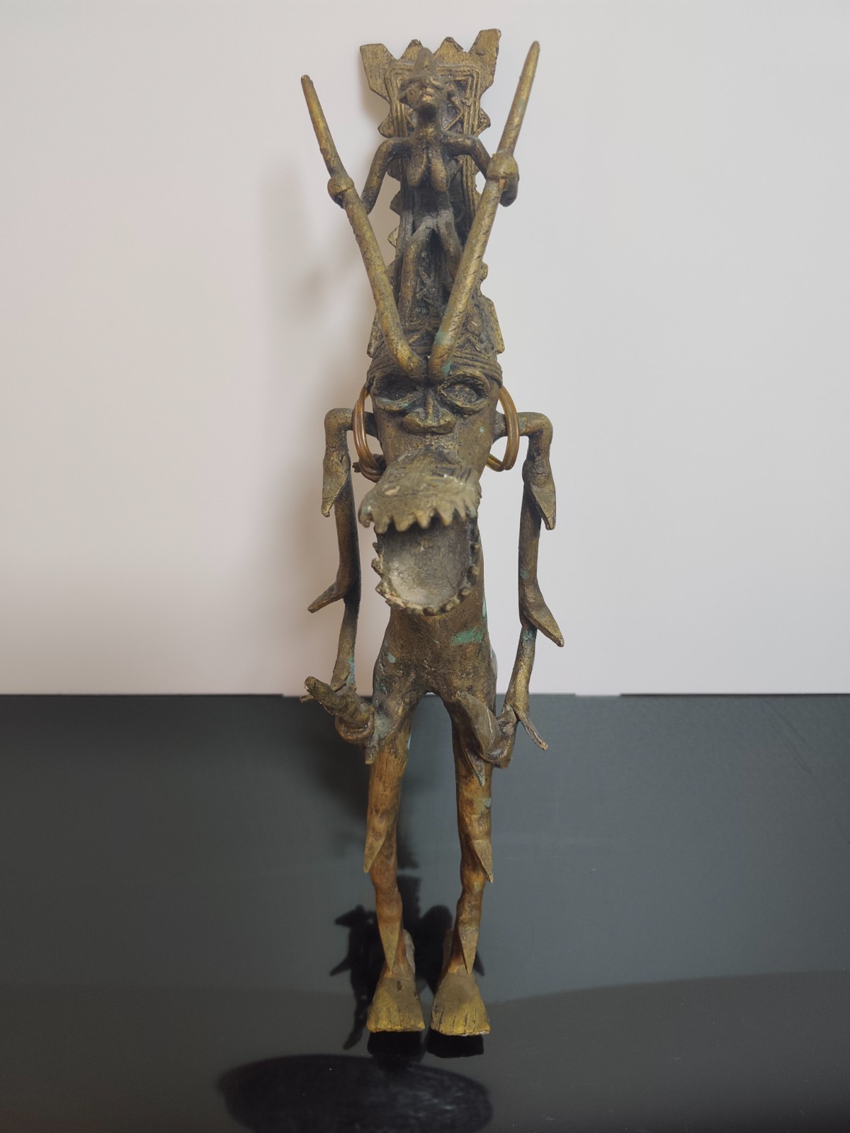 Antique Ashanti Bobo Sculpture Bronze West Africa Large Heavy Hard to Find 44cm - Image 8