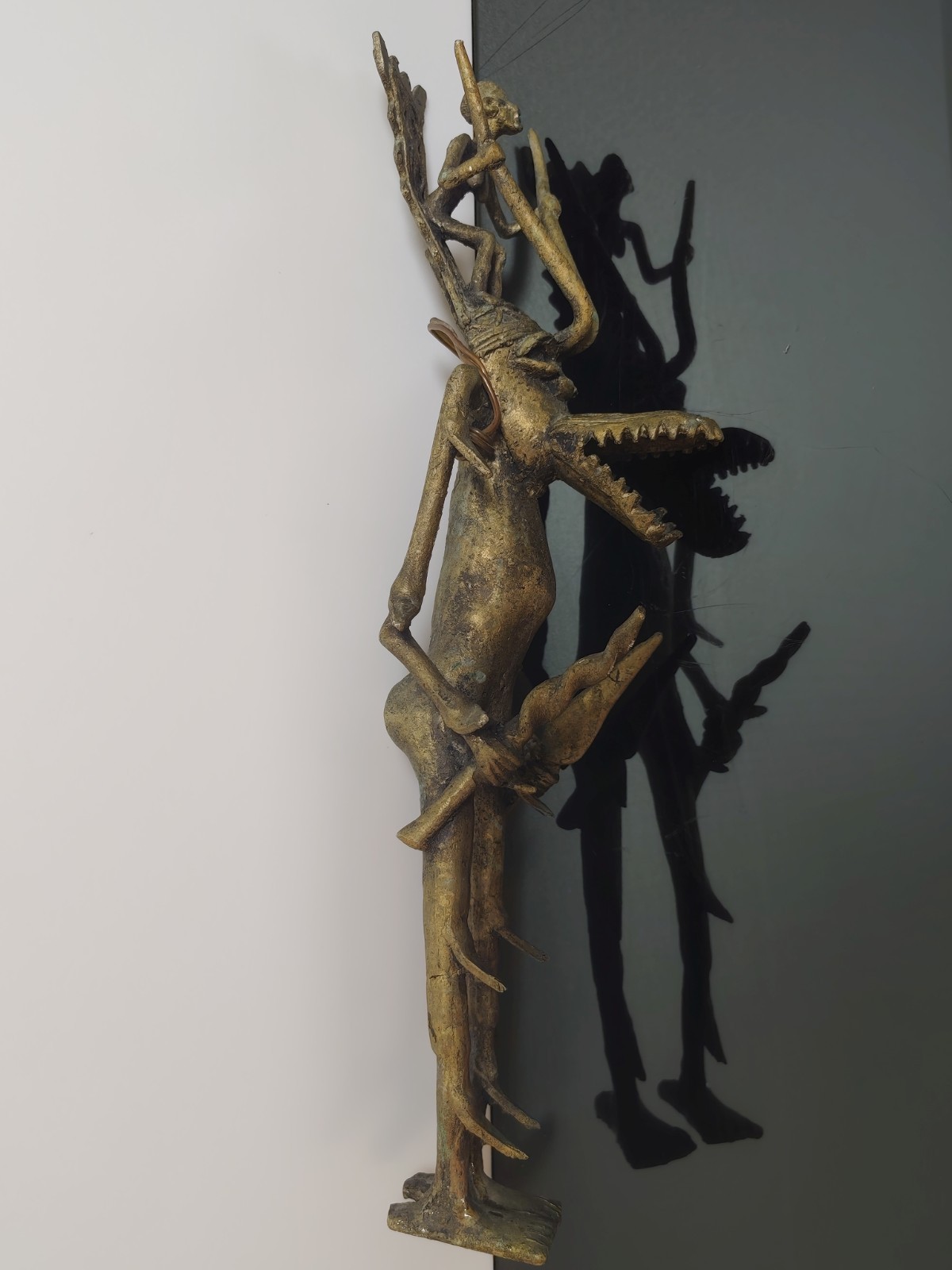 Antique Ashanti Bobo Sculpture Bronze West Africa Large Heavy Hard to Find 44cm - Image 9