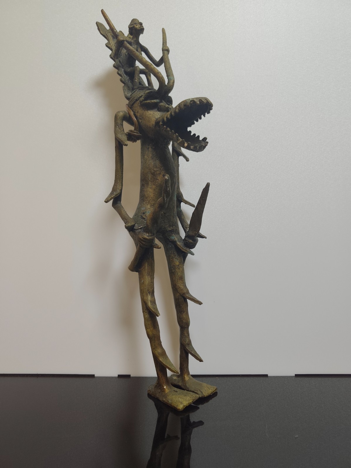 Antique Ashanti Bobo Sculpture Bronze West Africa Large Heavy Hard to Find 44cm