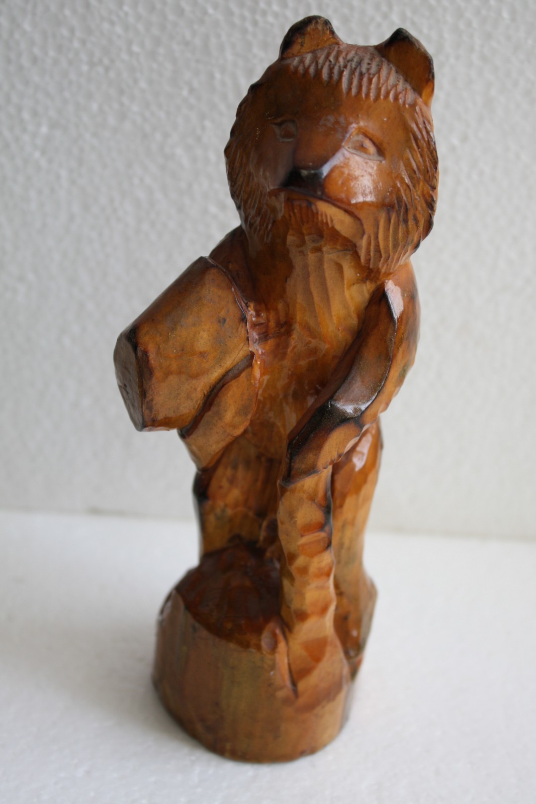 Vintage Carved Wood Russian Bear Wooden Folk Art Figurine Home Decor Collectible - Image 5