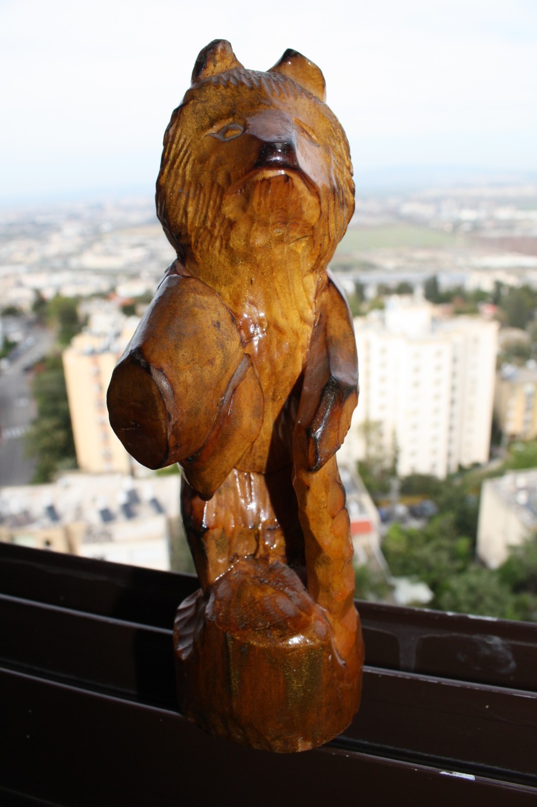 Vintage Carved Wood Russian Bear Wooden Folk Art Figurine Home Decor Collectible