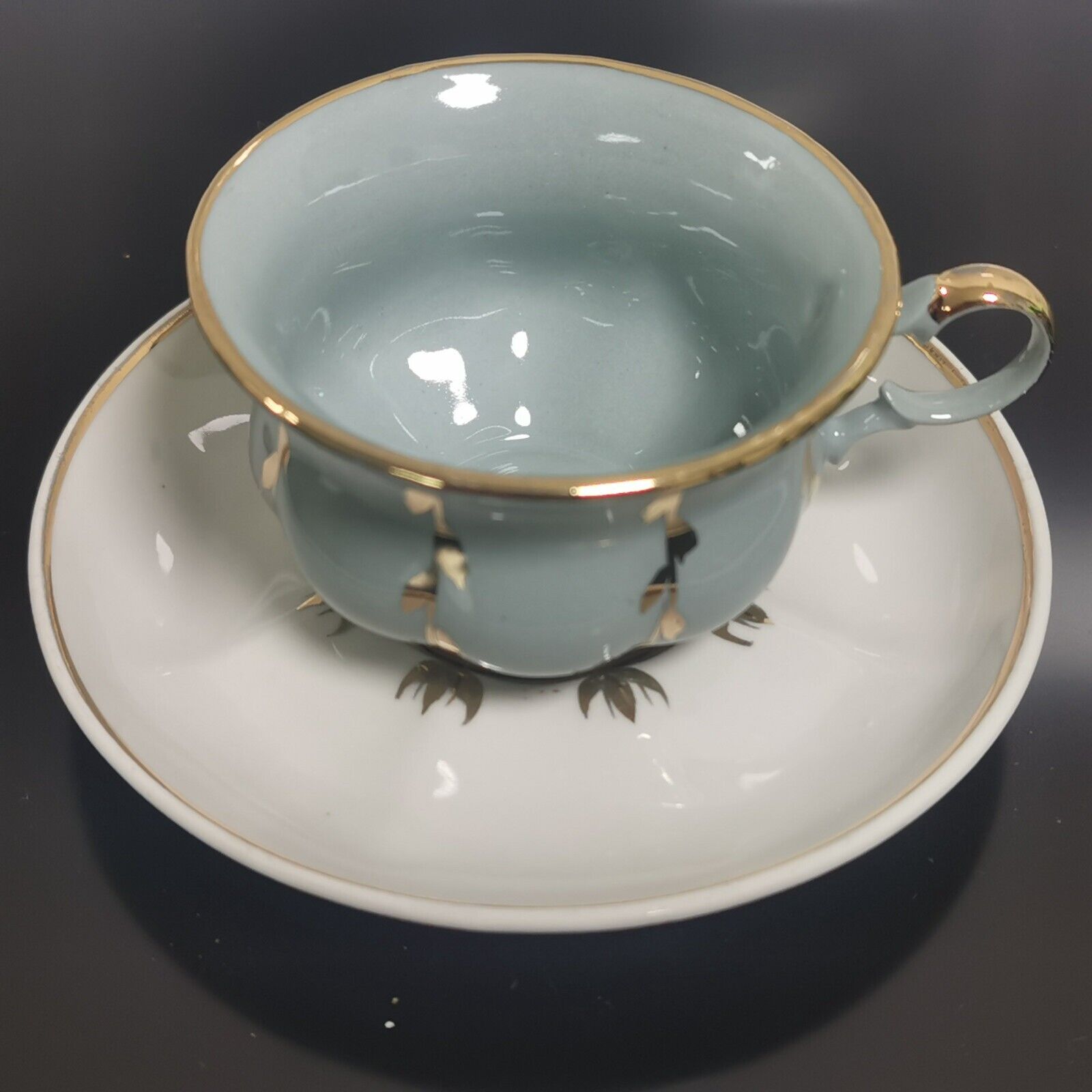 Vintage Collectable Korosten Ukraine Gray and Gold Coffee Tea Set 70's - Image 13