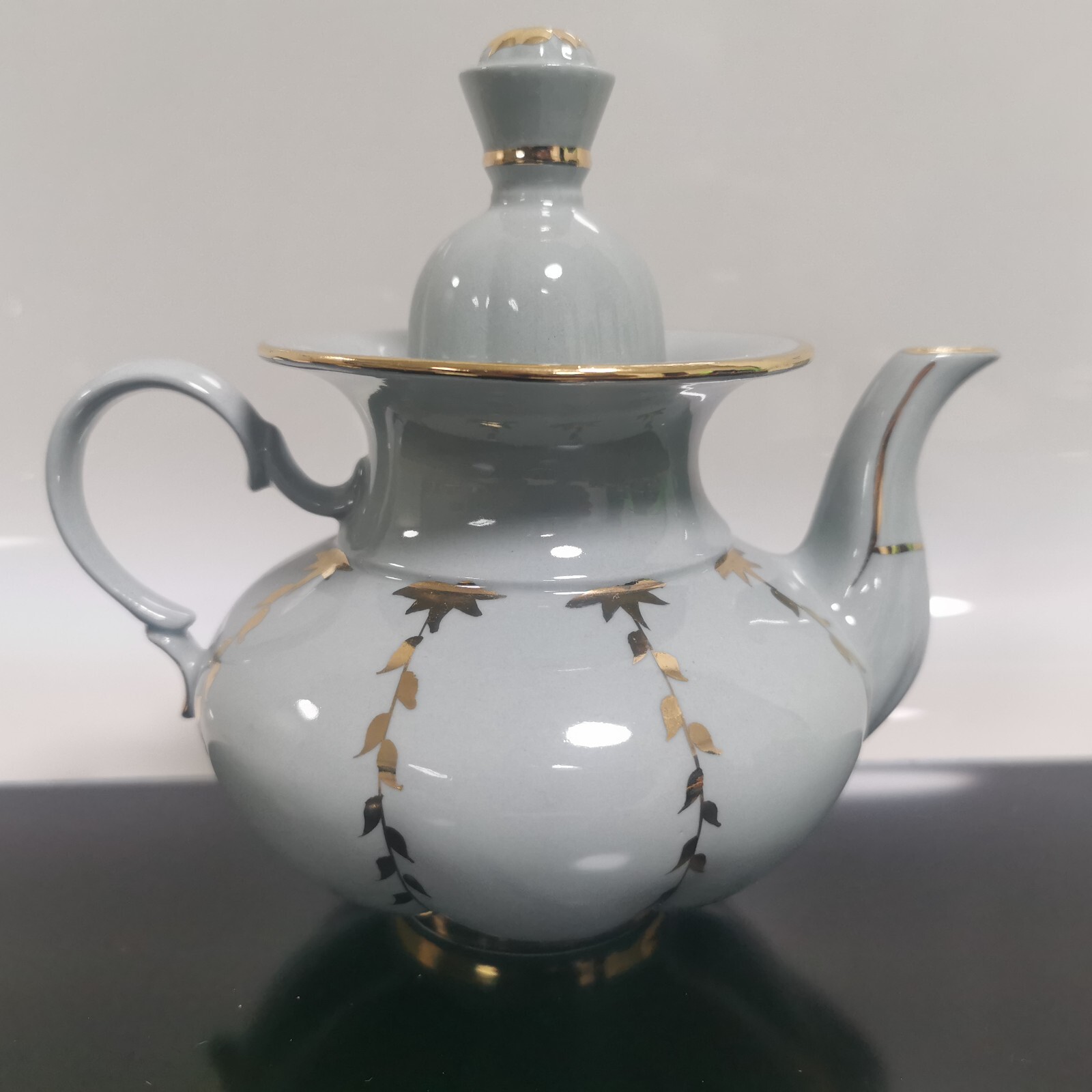 Vintage Collectable Korosten Ukraine Gray and Gold Coffee Tea Set 70's - Image 4