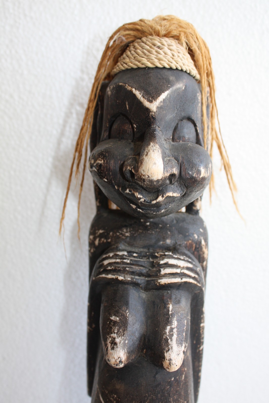 Antique Hand Carved Wooden Figurine 20" Pregnat Woman African Tribal Wood Art - Image 2
