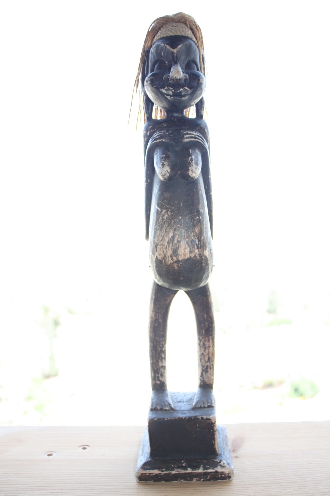 Antique Hand Carved Wooden Figurine 20" Pregnat Woman African Tribal Wood Art - Image 7