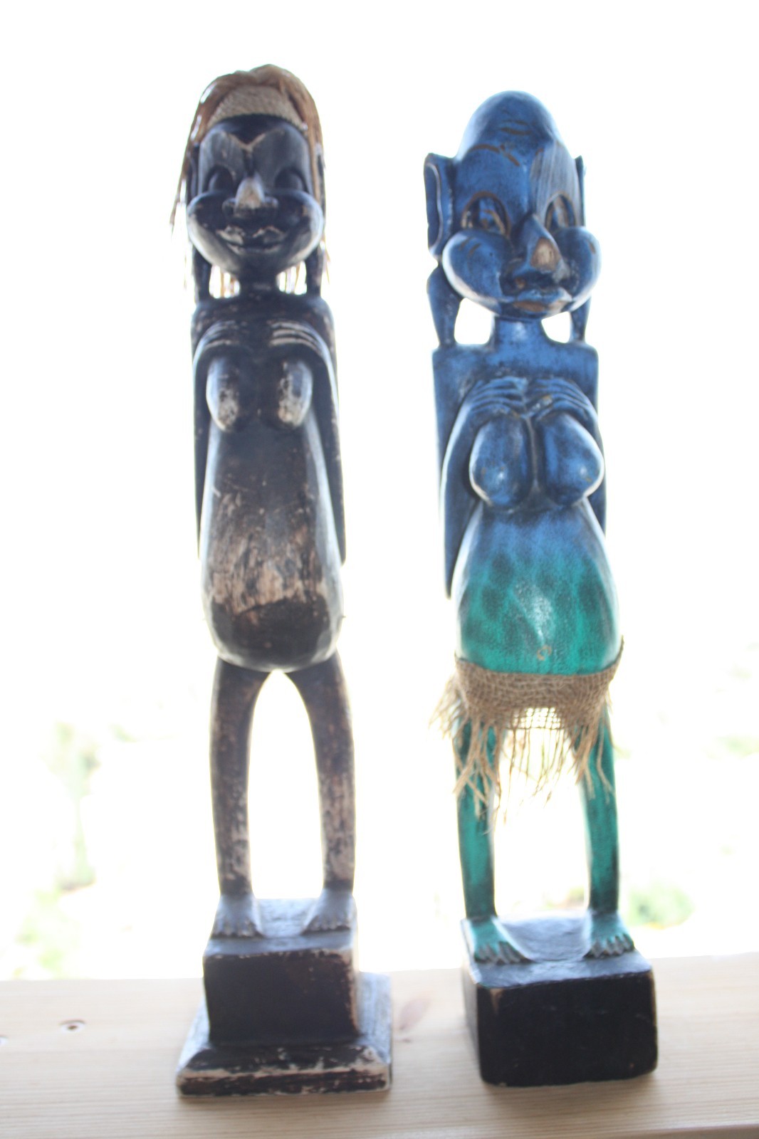 Antique Hand Carved Wooden Figurine 20" Pregnat Woman African Tribal Wood Art - Image 9