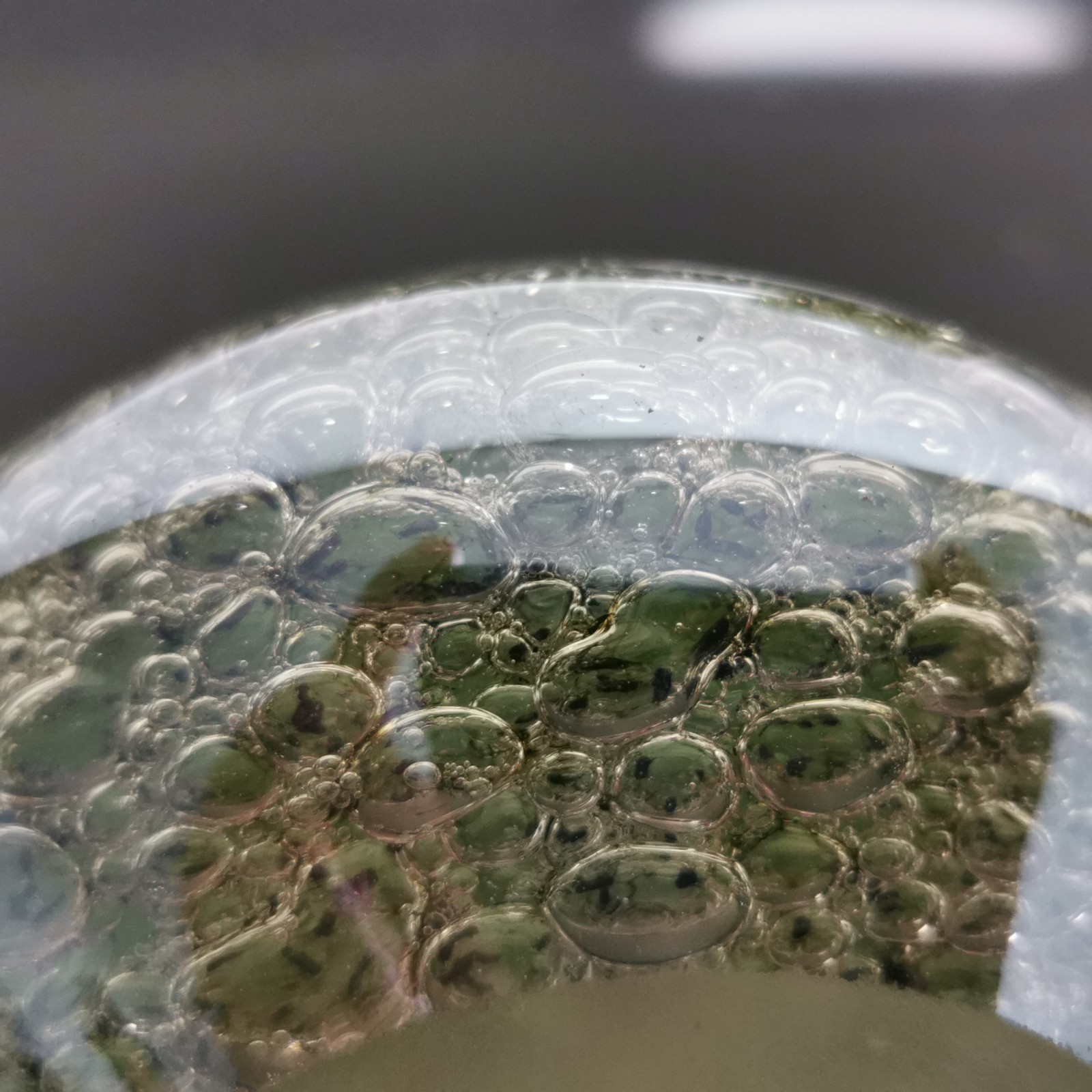 Awesome Heavy Glass Bubbled Hand Blown Nebula Vase Inkwell Paperweight Rare - Image 4