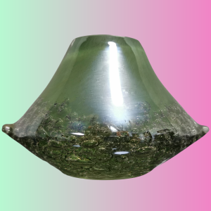 Awesome Heavy Glass Bubbled Hand Blown Nebula Vase Inkwell Paperweight Rare