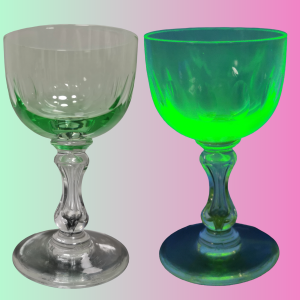 Old Vintage Uranium Wine Glass by Val St Lambert C 1900
