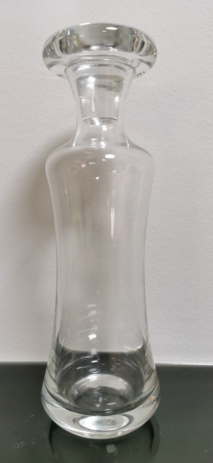 Vintage Clear Crystal Glass Large Stopper Wine Decanter from Belgium - Image 3