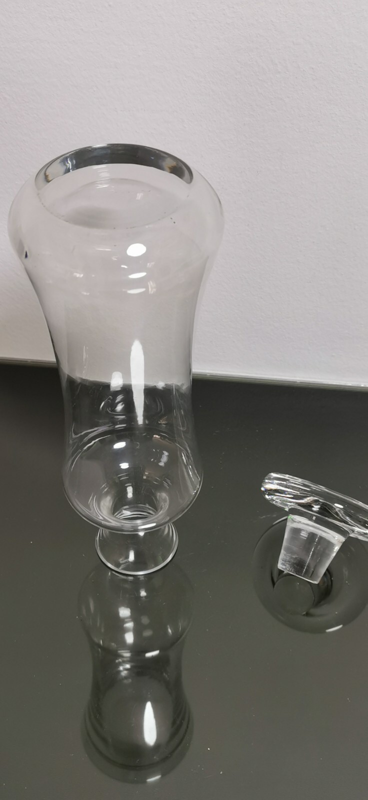 Vintage Clear Crystal Glass Large Stopper Wine Decanter from Belgium - Image 5