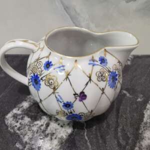 Vintage Imperial Porcelain Lomonosov LFZ Creamer 24k Gold Net Handpainted