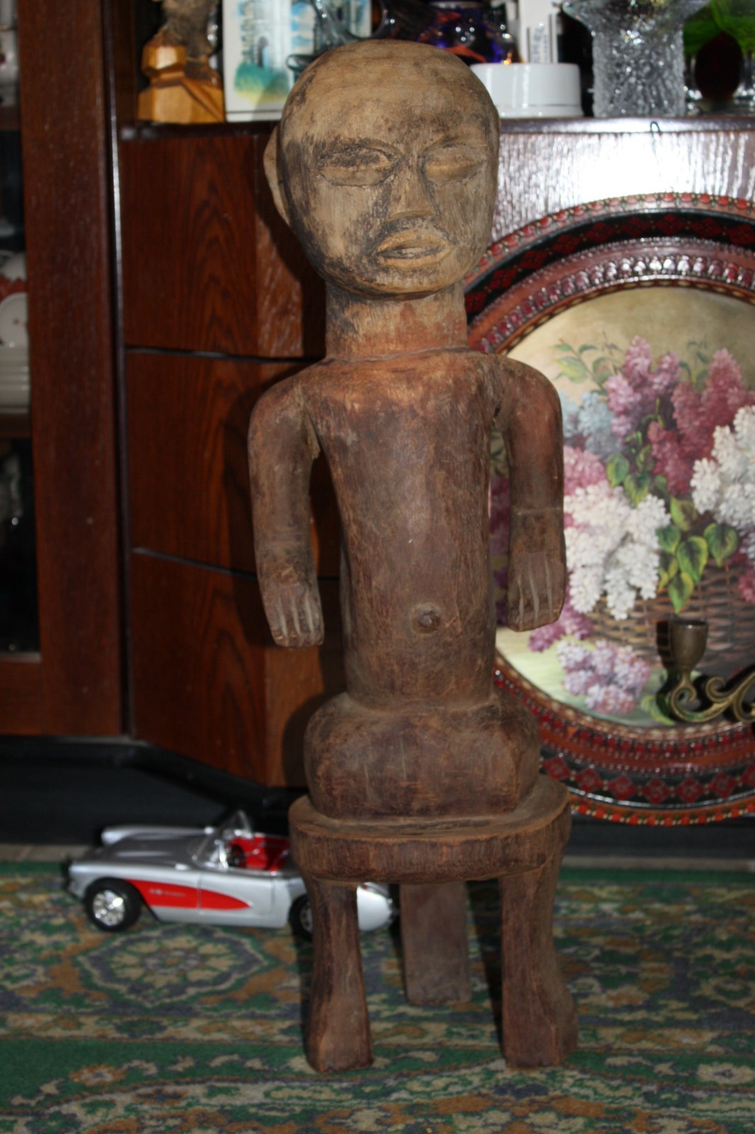 Antique Lobi Burkina Faso Figurine Hand Carved Hard Wood Makonde Statue 24" RARE - Image 11