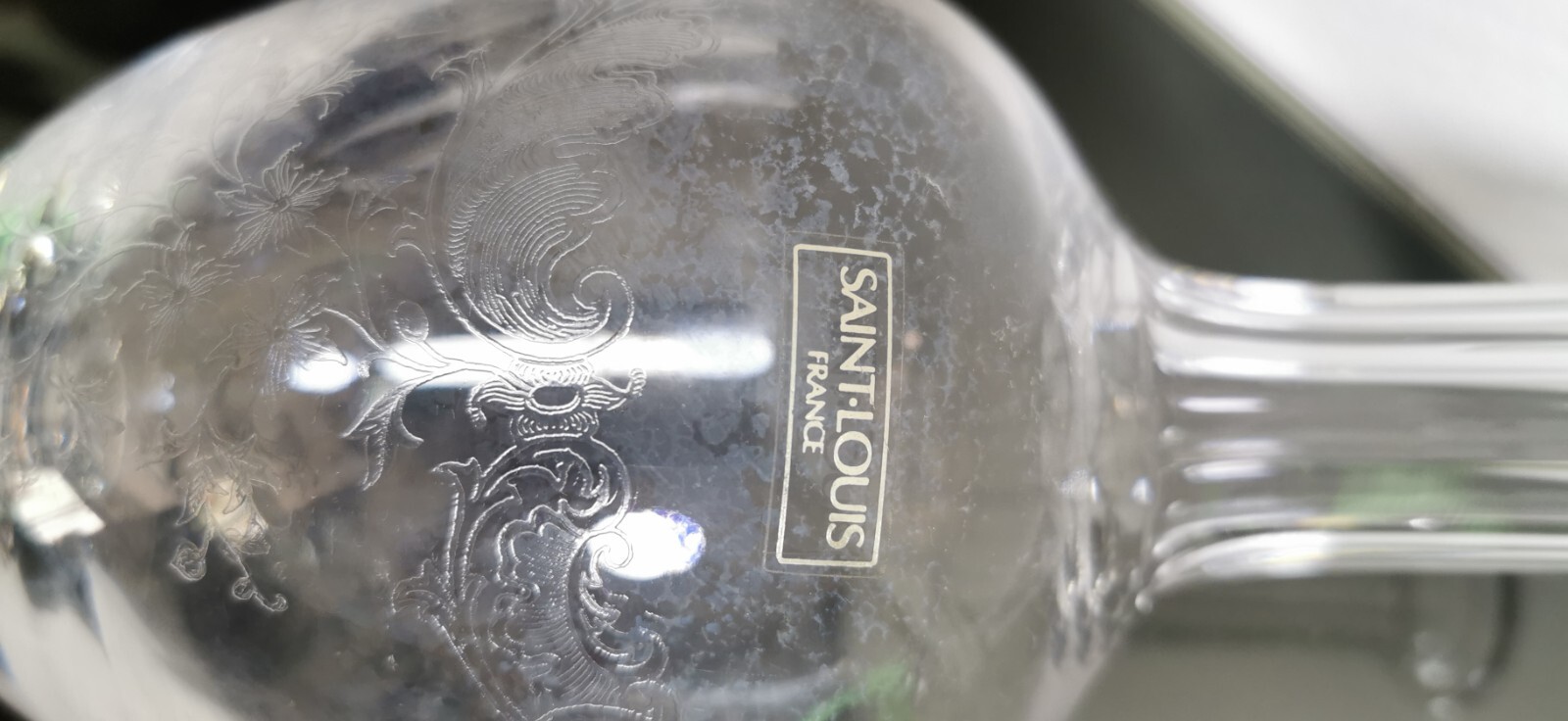 Awesome Vintage French Etched Saint Louis Liqueur Cognac Decanter Carafe Rare - Image 3