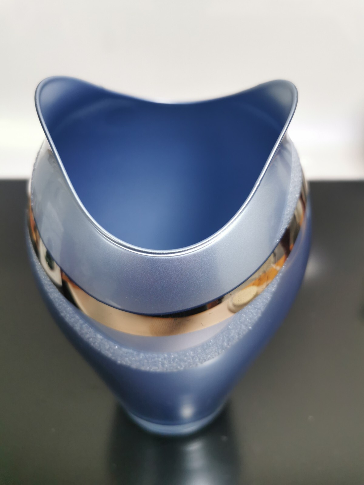 Bohemia Blue Glass Vase with Silver Overlay Czech Republic 1980s Excellent Rare - Image 6