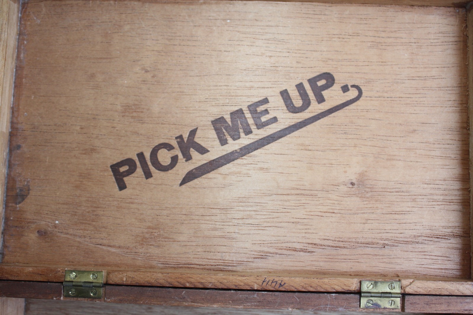 Old Antique Pick Me Up Wooden Box Hand Painted Oil on Wood Signed 1924 Rarest - Image 12
