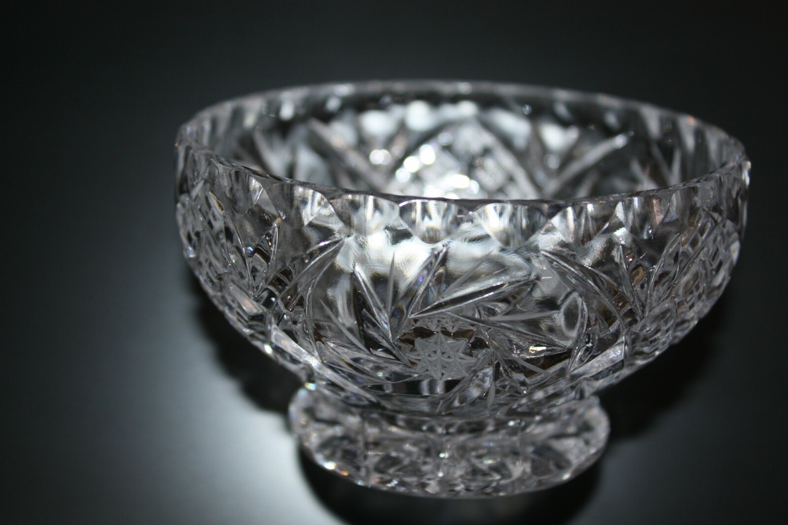 Pair of Bohemian Glass Handcut Lead Crystal Candy Dishes Bowls Excellent Cond - Image 10