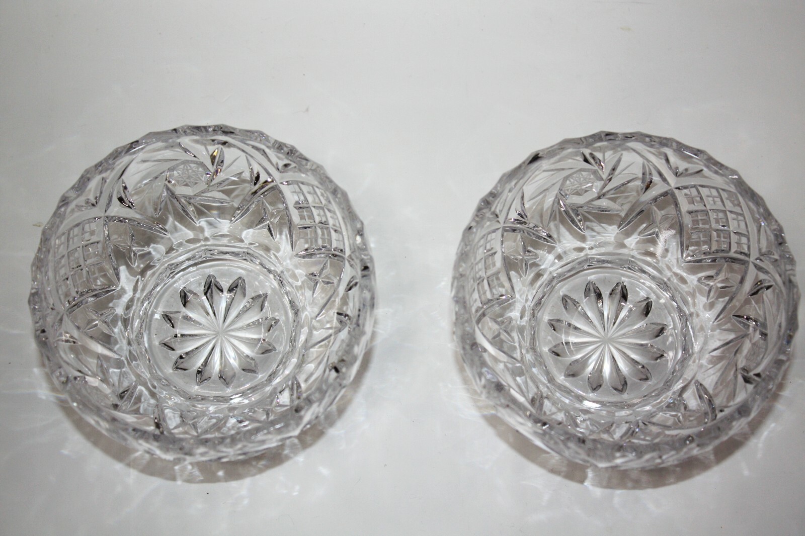 Pair of Bohemian Glass Handcut Lead Crystal Candy Dishes Bowls Excellent Cond - Image 2