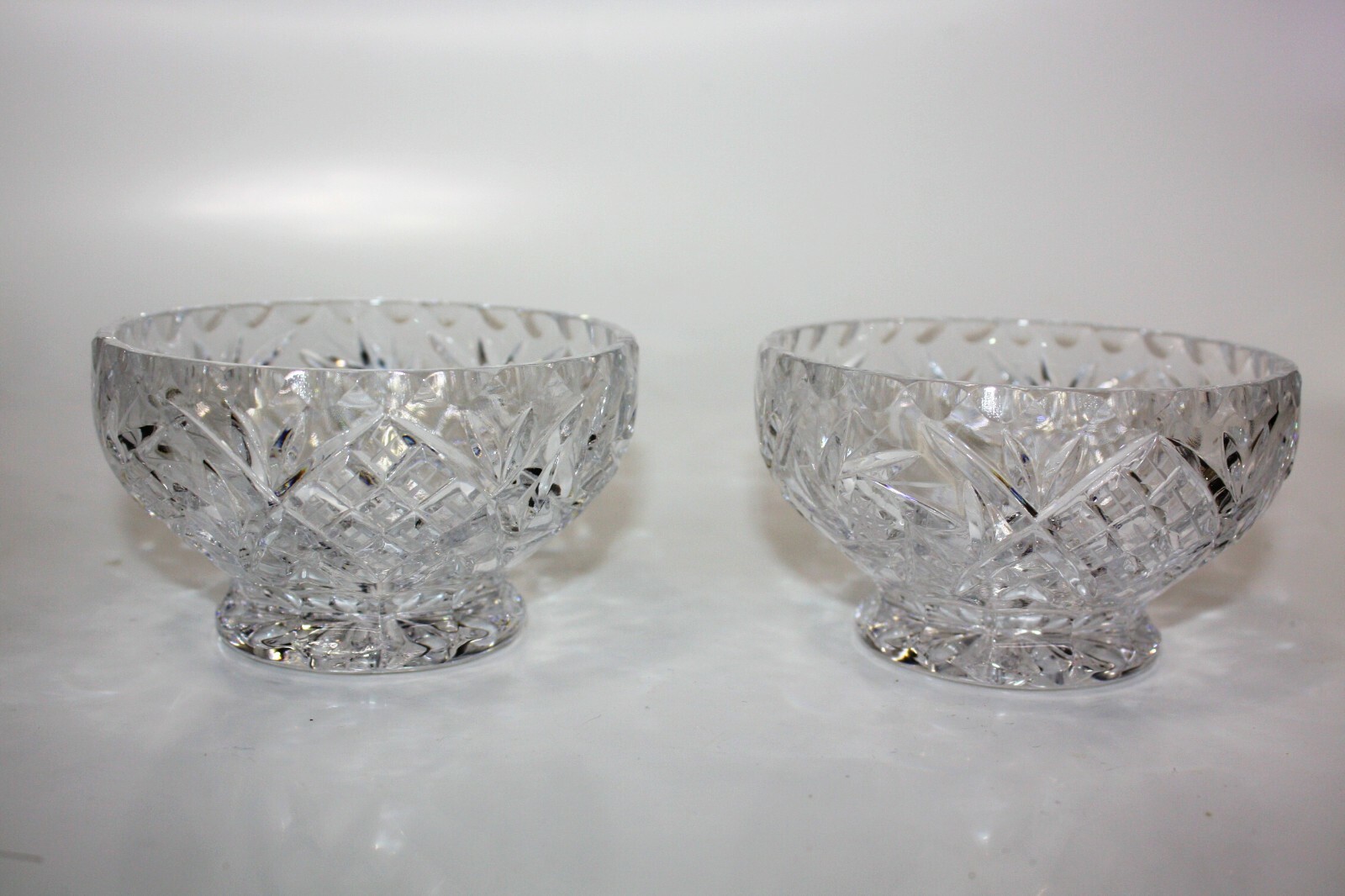 Pair of Bohemian Glass Handcut Lead Crystal Candy Dishes Bowls Excellent Cond - Image 4