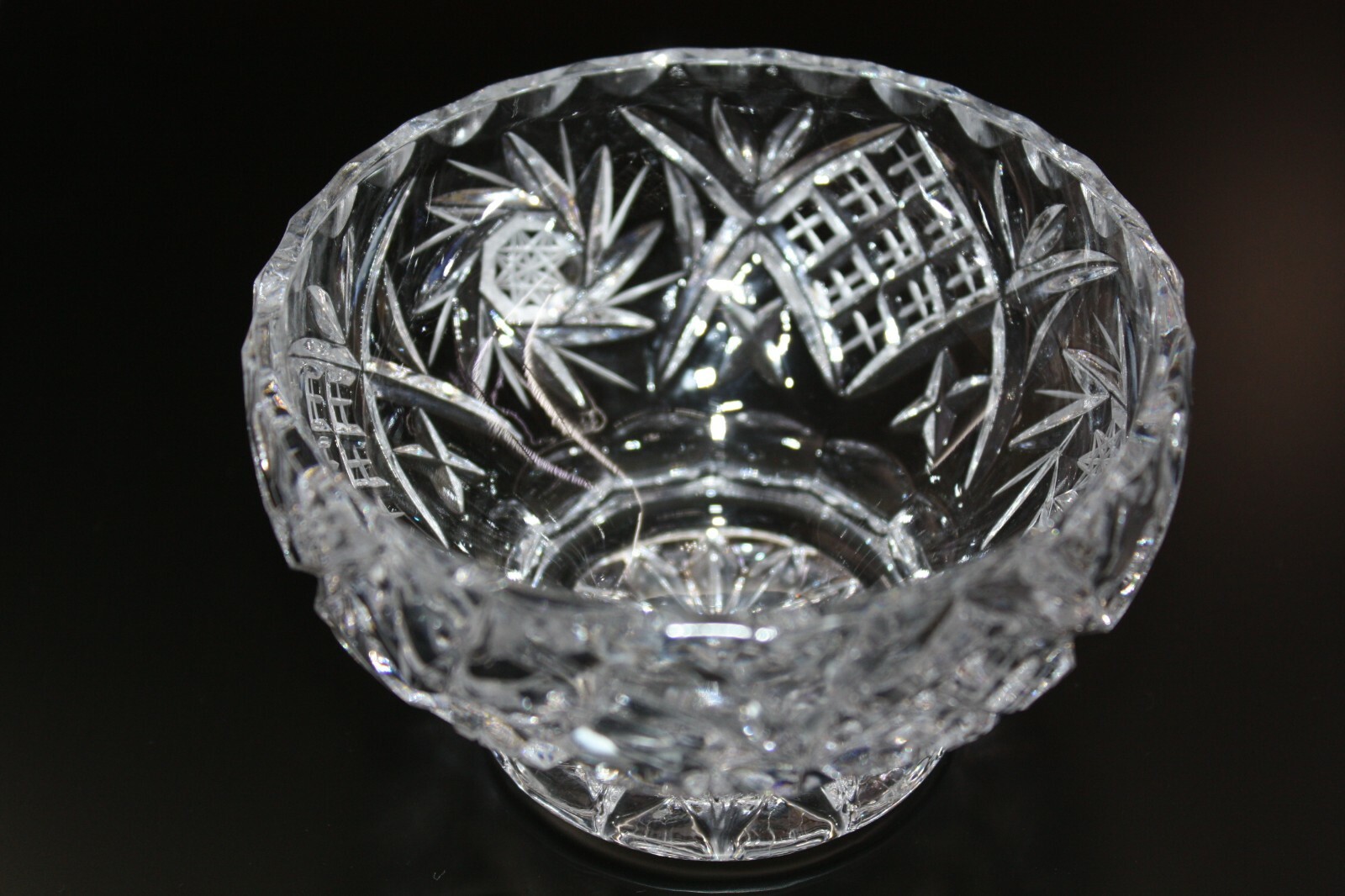 Pair of Bohemian Glass Handcut Lead Crystal Candy Dishes Bowls Excellent Cond - Image 9