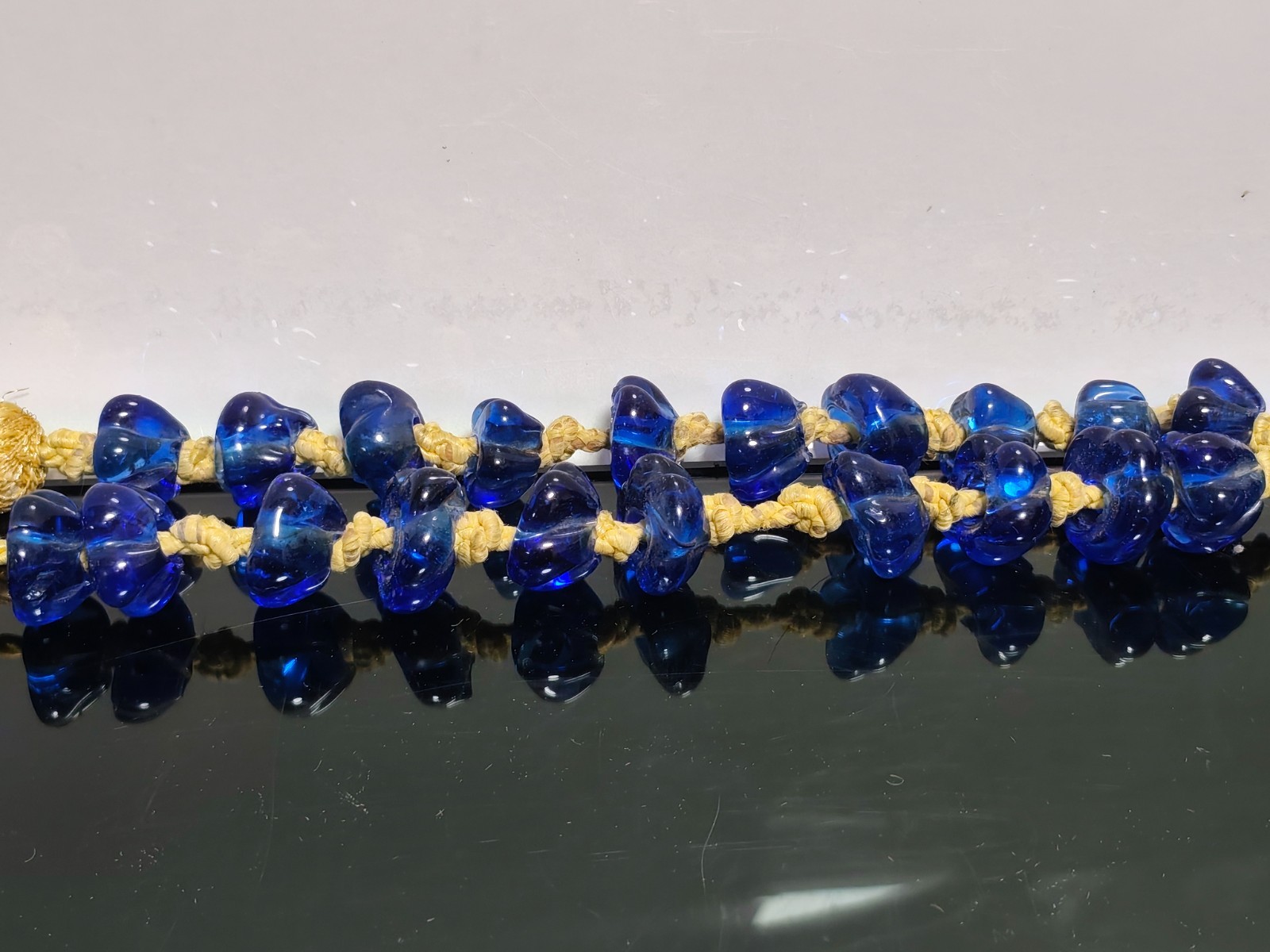 Vintage Islamic Middle Eastern Blue Glass Prayer Large Beads Decorative Rosary - Image 5