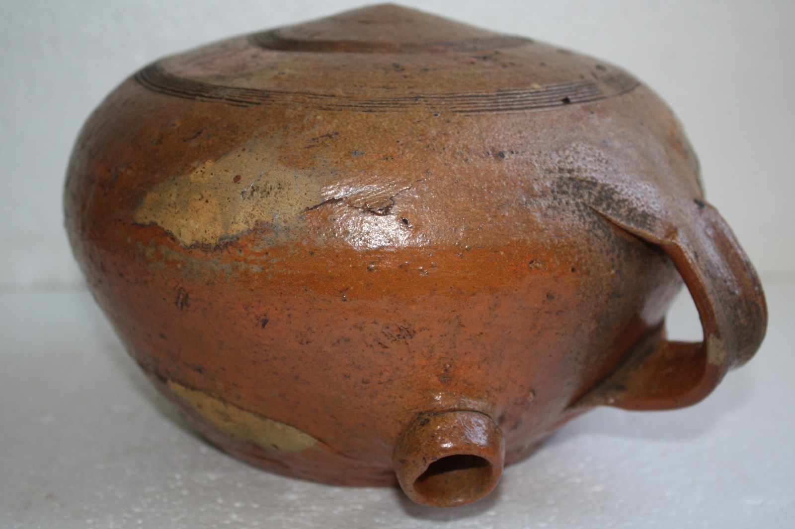 Antique Pottery Terracotta Vessel Jar Flask Unusual Gorgeous Ancient Heavy Rare - Image 5