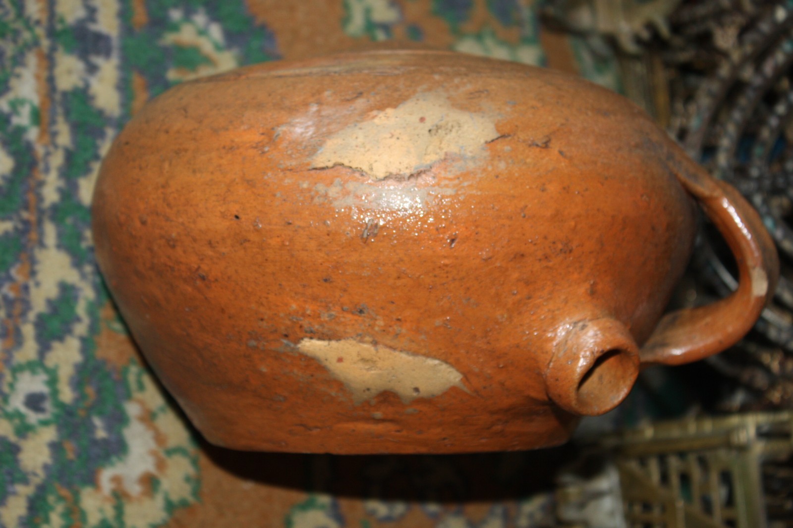 Antique Pottery Terracotta Vessel Jar Flask Unusual Gorgeous Ancient Heavy Rare - Image 9