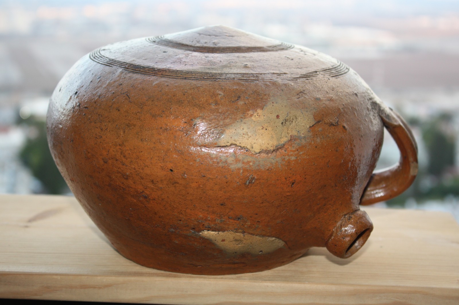 Antique Pottery Terracotta Vessel Jar Flask Unusual Gorgeous Ancient Heavy Rare