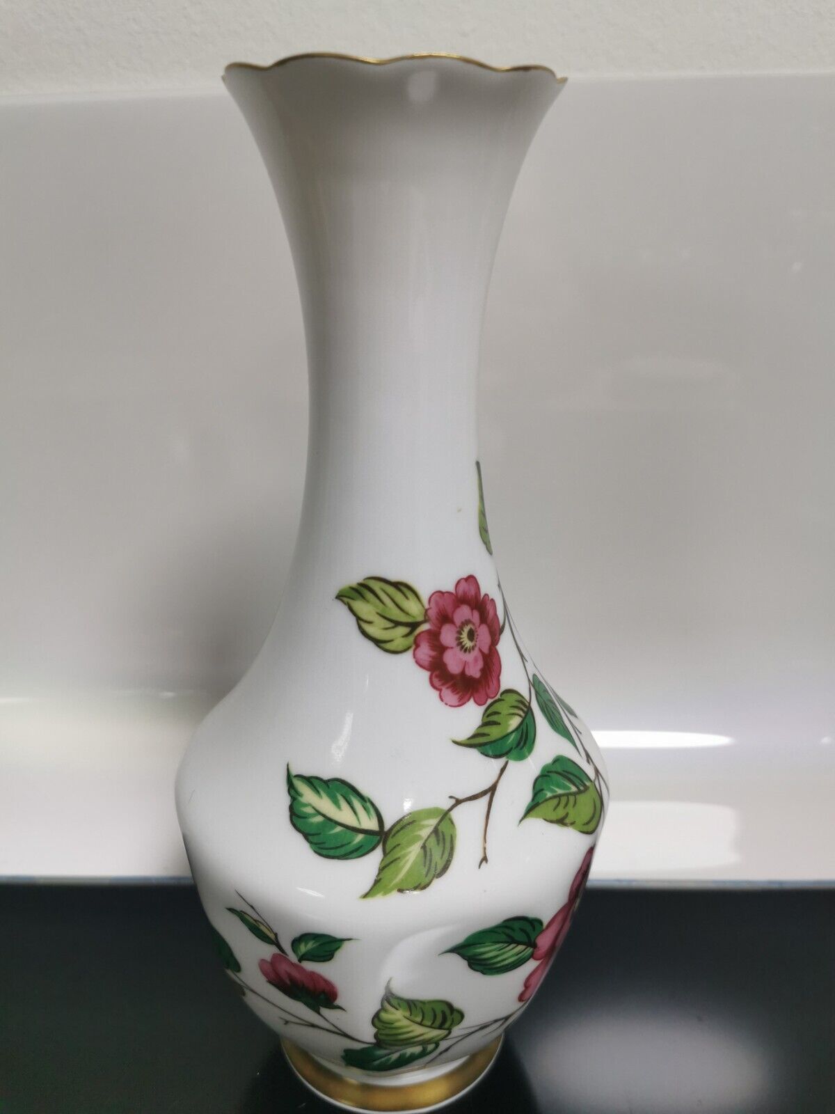 Bavaria Kaiser Porcelain Vase Vohenstrauss Johann Seltmann Hand Painted Flowers - Image 4