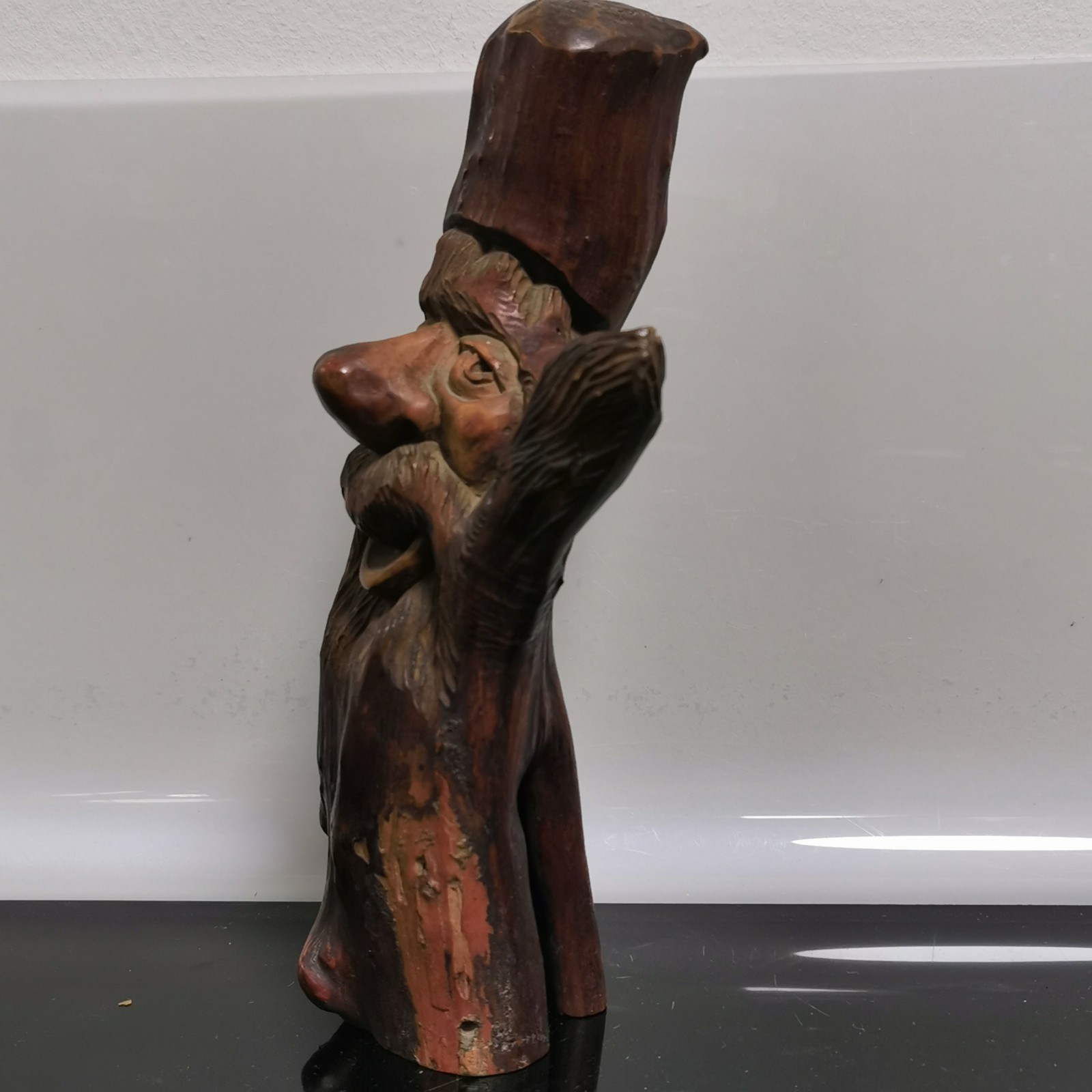 Gavril Turuta Wood Carved Tree Spirit Sculpture Hobbit Wizard Log Knot Folk Art - Image 4
